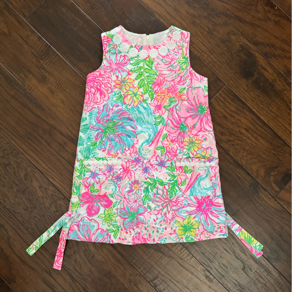 Lilly Pulitzer Floral Sleeveless Dress with Ties 5T